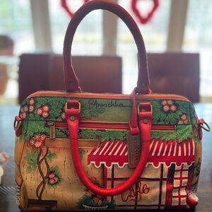 Anuschka Le Cafe Hand Painted Leather Handbag